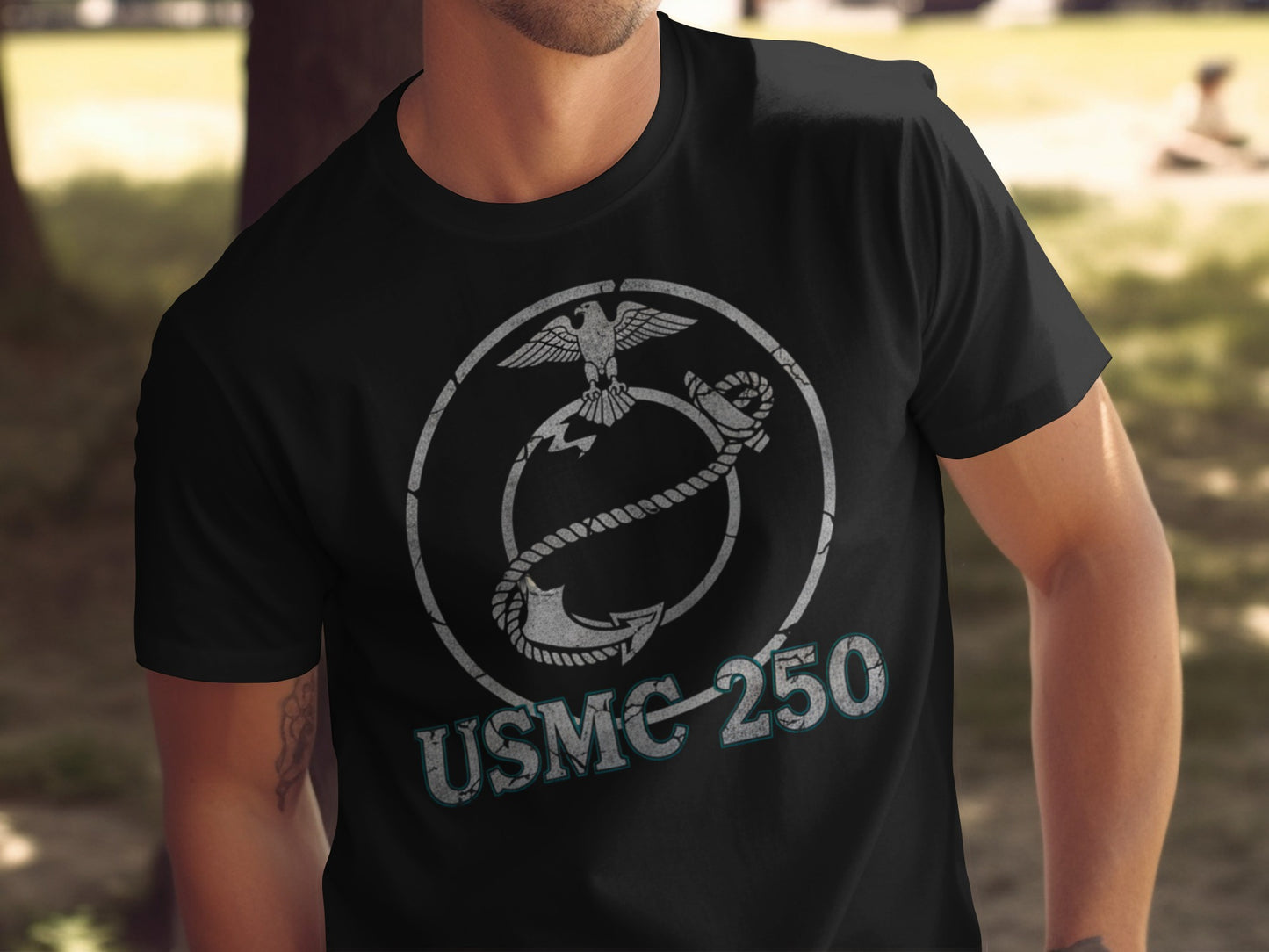 USMC 250 Vintage Design Black Men's T-Shirt