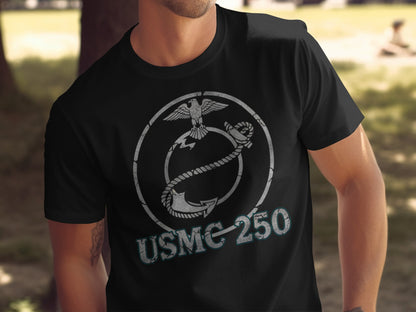 USMC 250 Vintage Design Black Men's T-Shirt