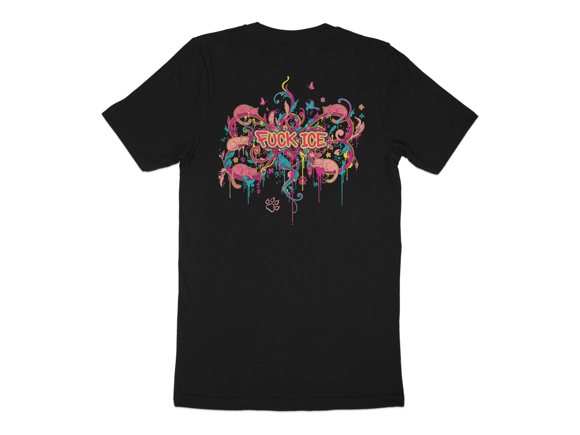 Colorful decorative design F!@k ICE T-shirt