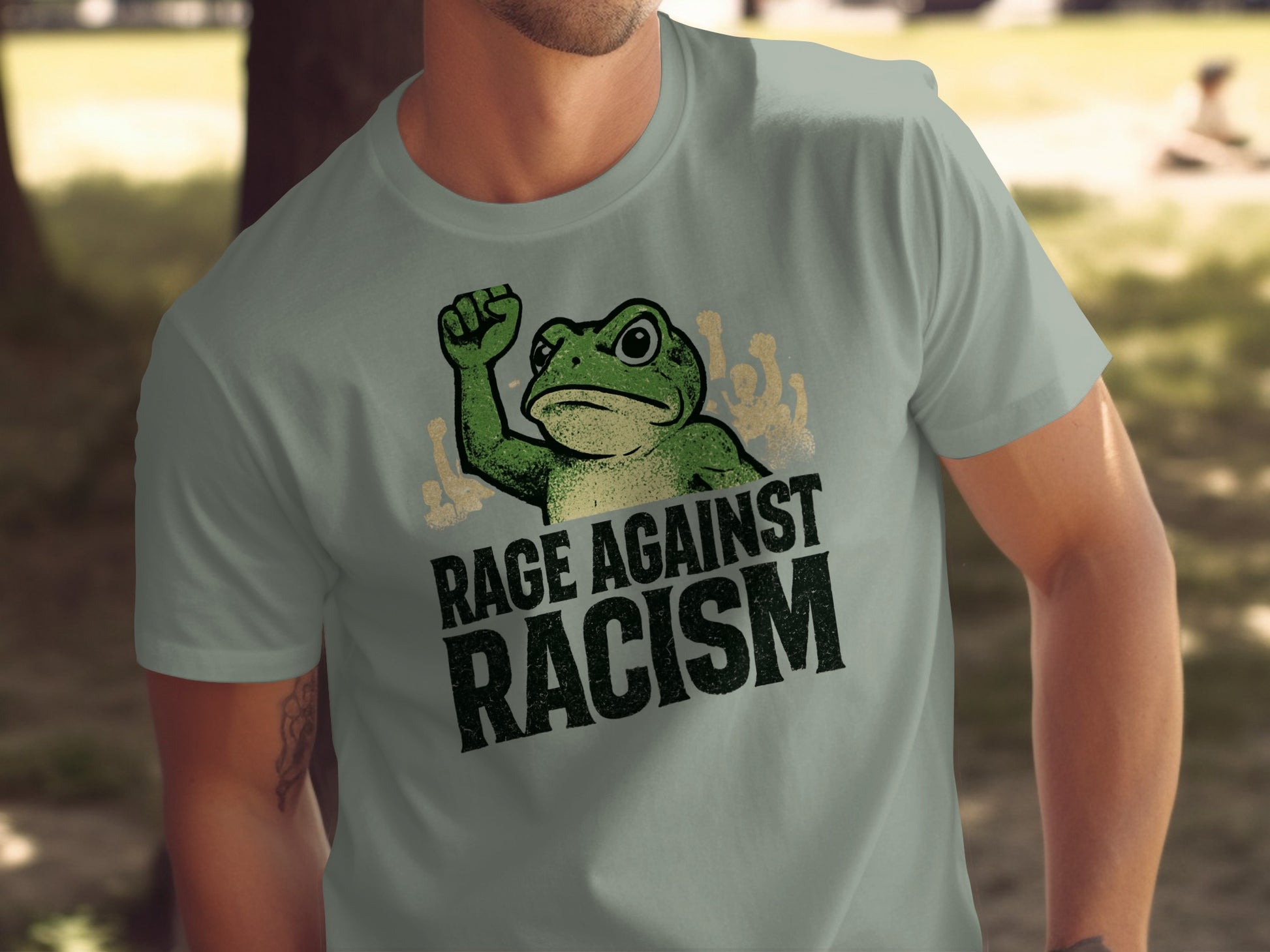 Rage Against Racism Frog Design T-Shirt