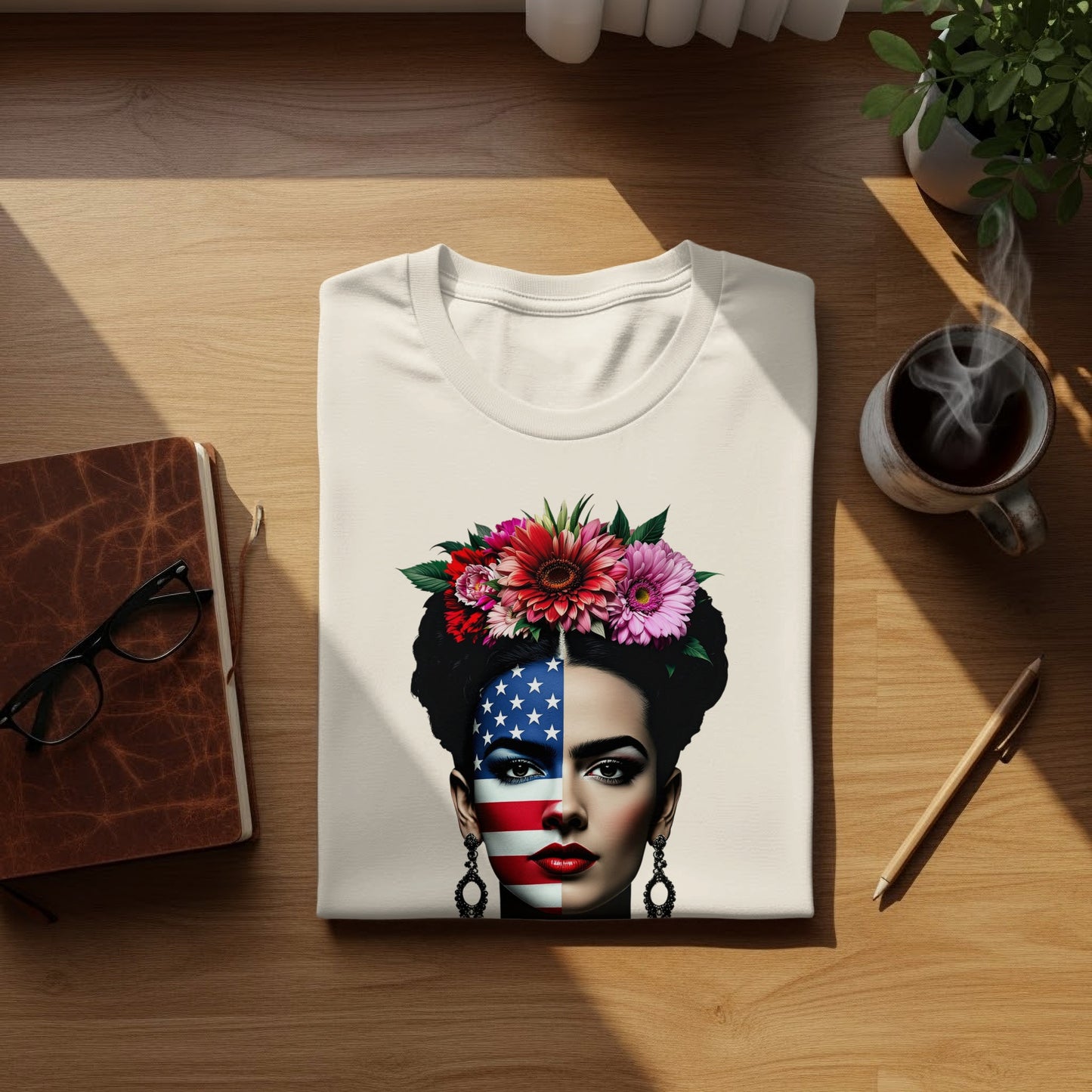 Frida Inspired American Flag Face Floral Crown product type