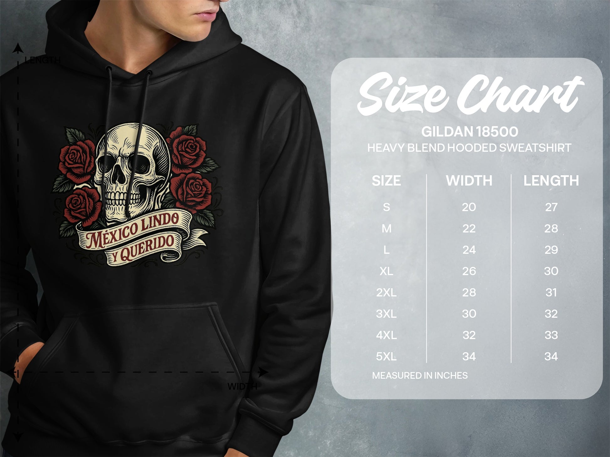 Mexico Lindo Y Querido Skull Roses Hoodie product