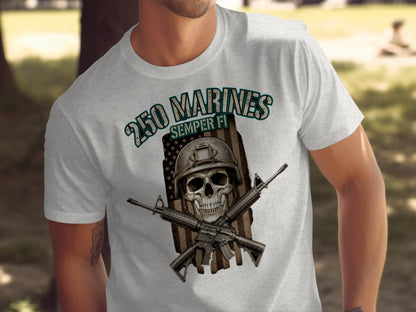 250 Marines Semper Fi Skull and Rifles design shirt