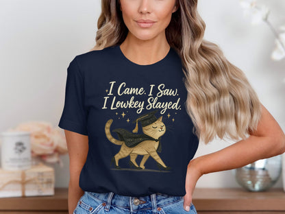 I Came I Saw I Lowkey Slayed Cat Shirt product
