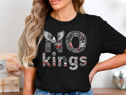 NO Kings Graphic Printed Short Sleeve Black T-Shirt product