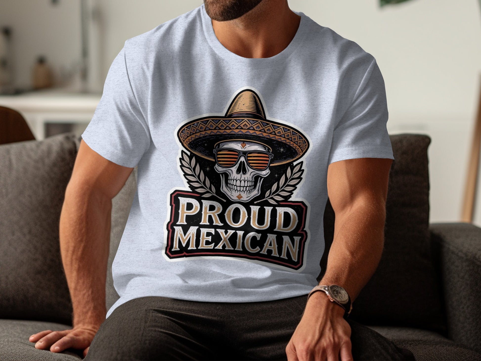 Proud Mexican Skull Design T-Shirt product