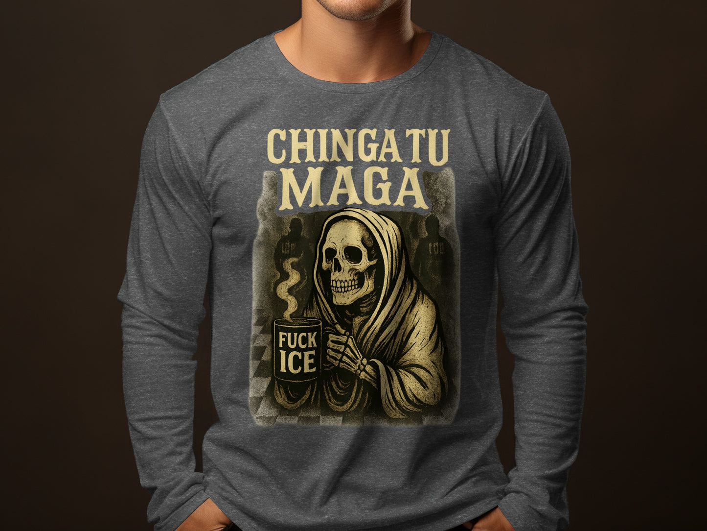 Chingatu Maga Skeleton Holding Coffee Shirt