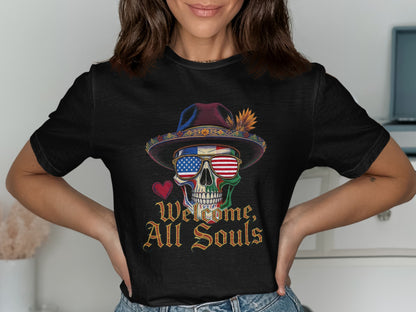 Welcome All Souls Skull Hat T-Shirt product type