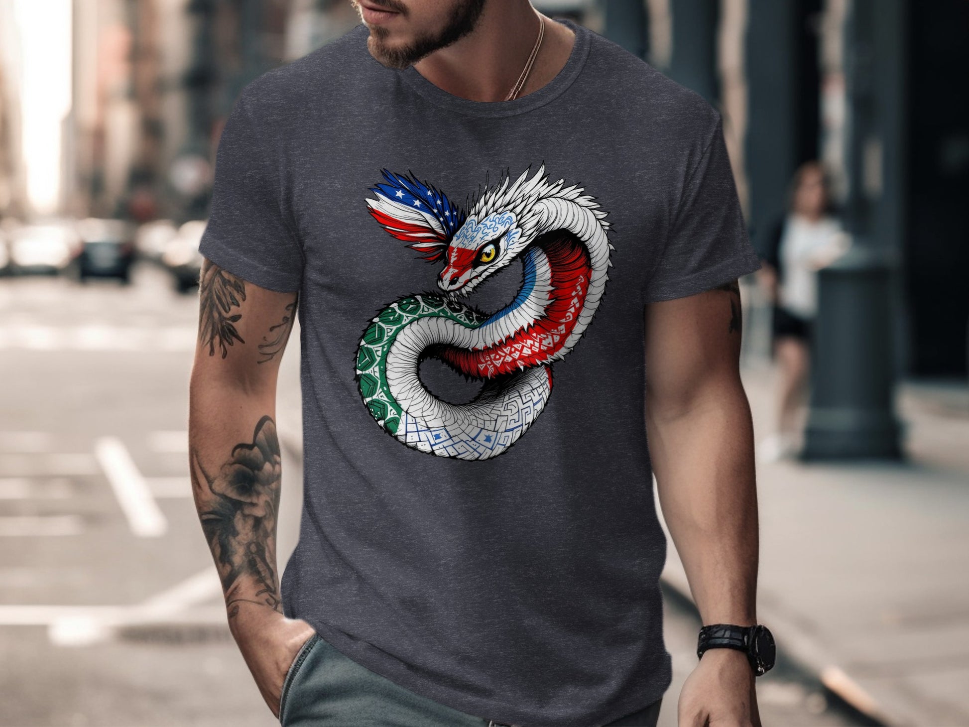Fierce Multicolored Serpent Artwork T-shirt product