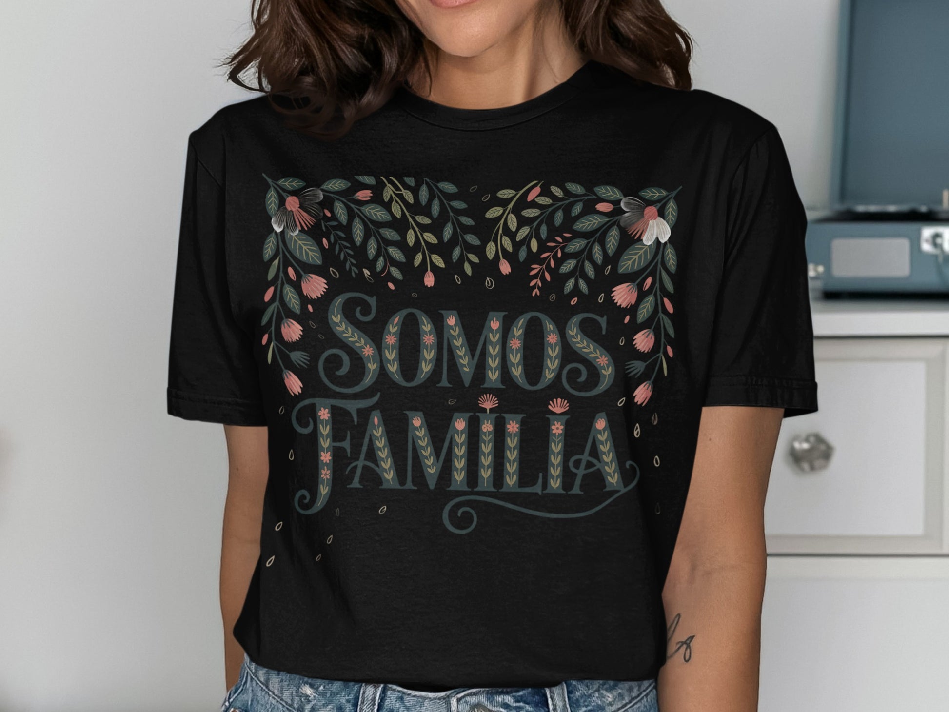 Floral Design Somos Familia T-Shirt product type