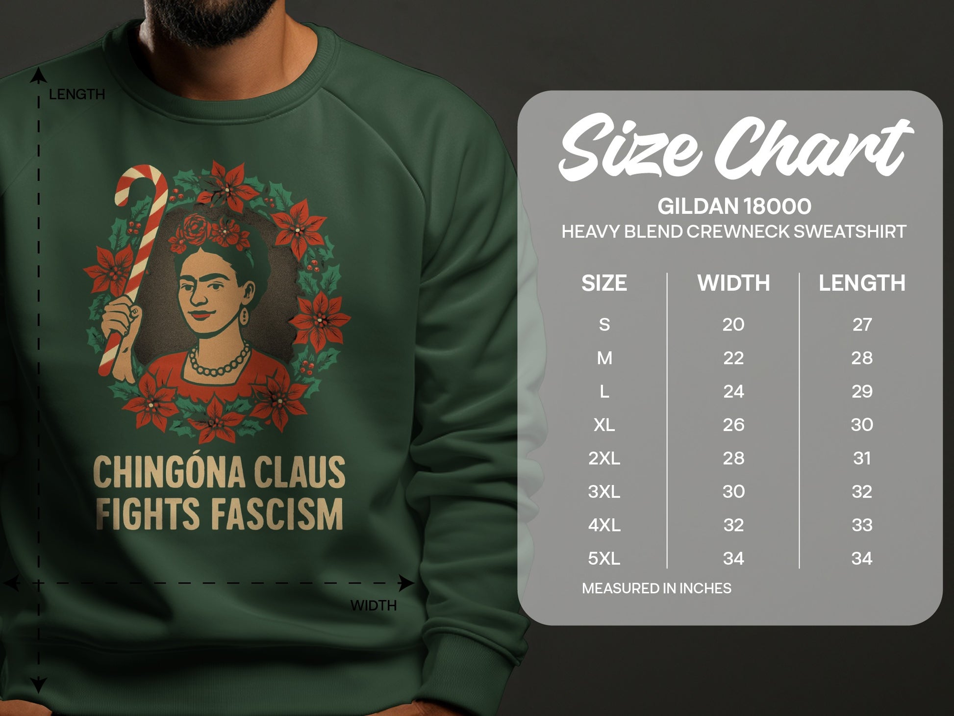 Chingona Claus Fights Fascism Festive Sweatshirt