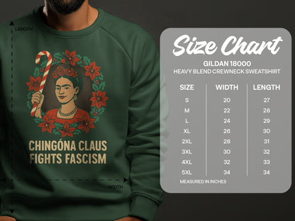 Chingona Claus Fights Fascism Festive Sweatshirt