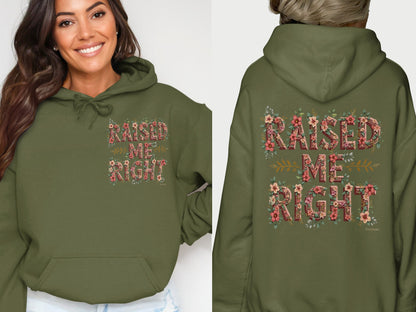 Raised Me Right Floral Design Hoodie product