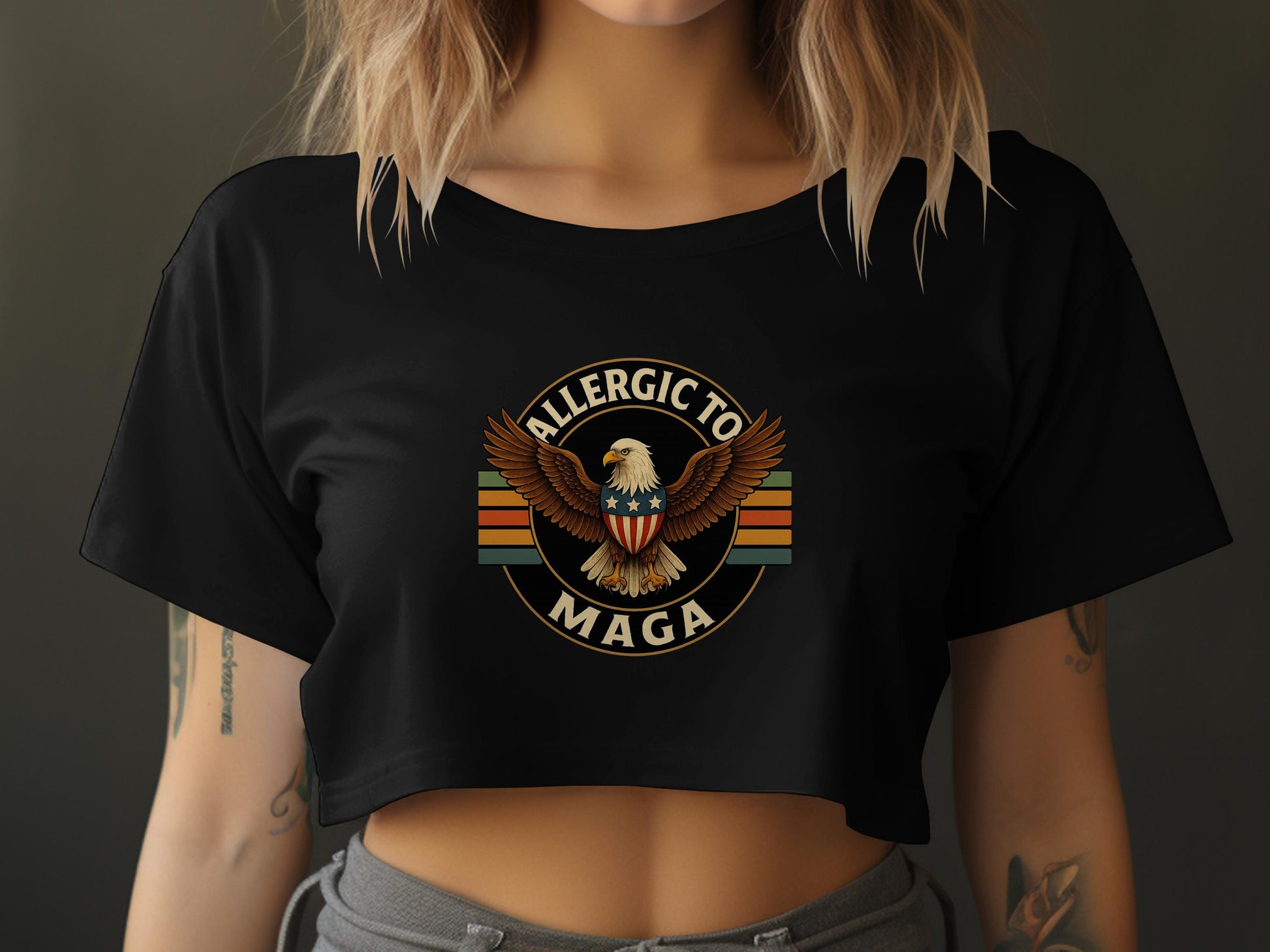 Allergic To MAGA Graphic Crop Top product