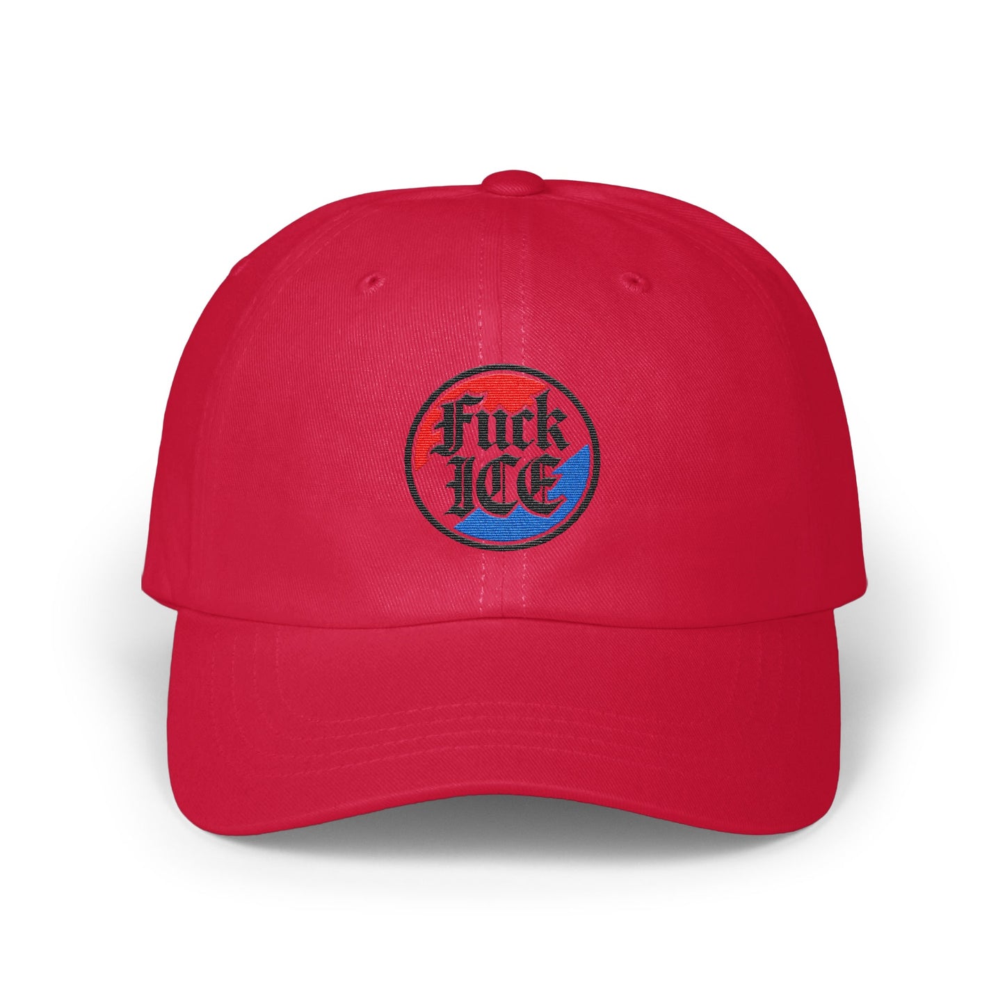 Bold red hat with unique graphic design product type