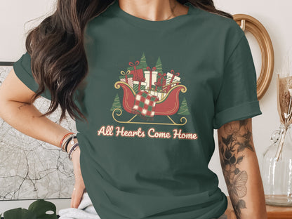 All Hearts Come Home Christmas Graphic T-Shirt