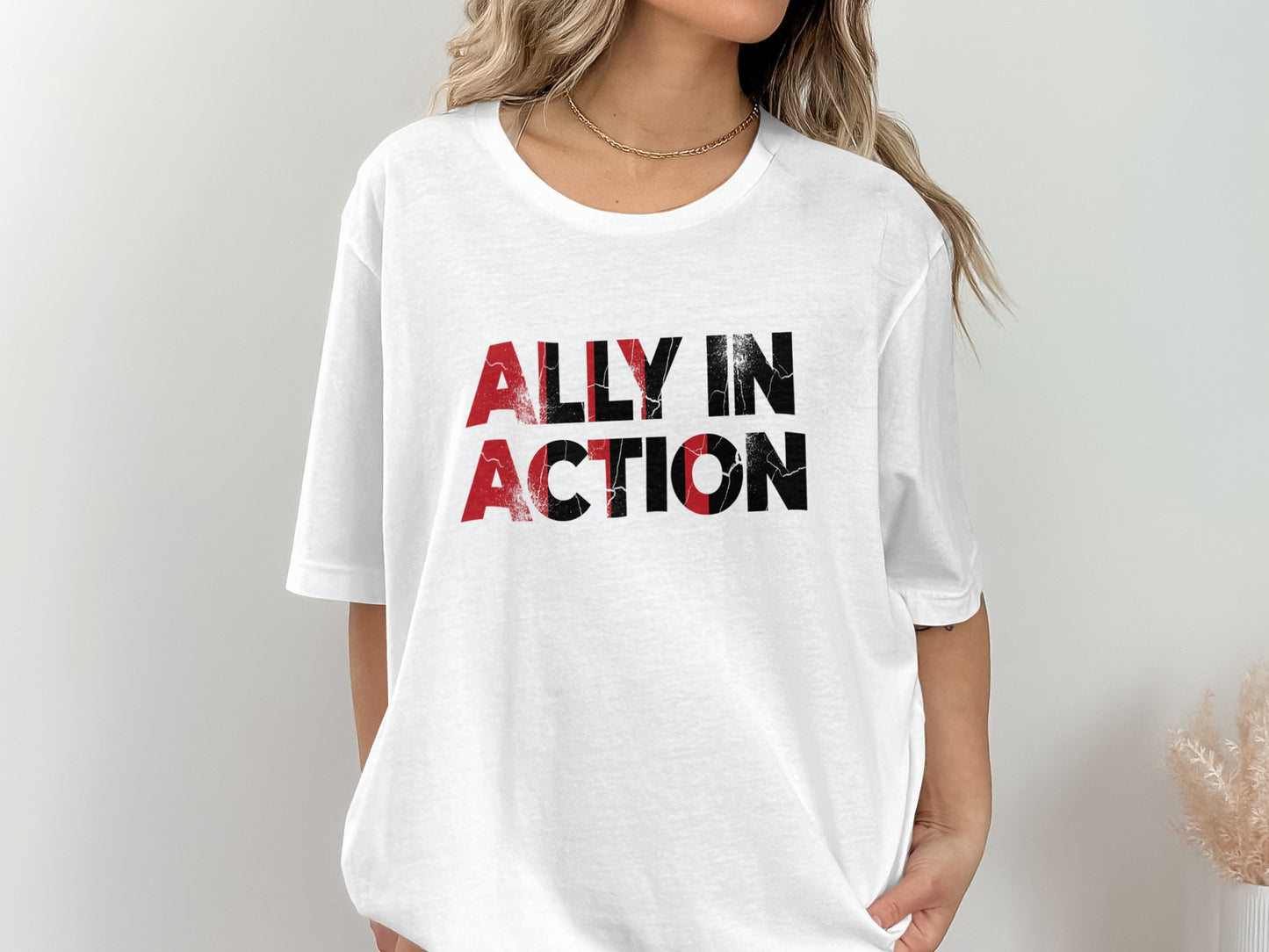 Ally In Action Bold Text Graphic T-shirt