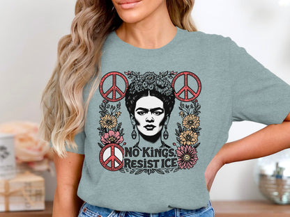No Kings Resist Ice Peace Signs Graphic T-shirt product