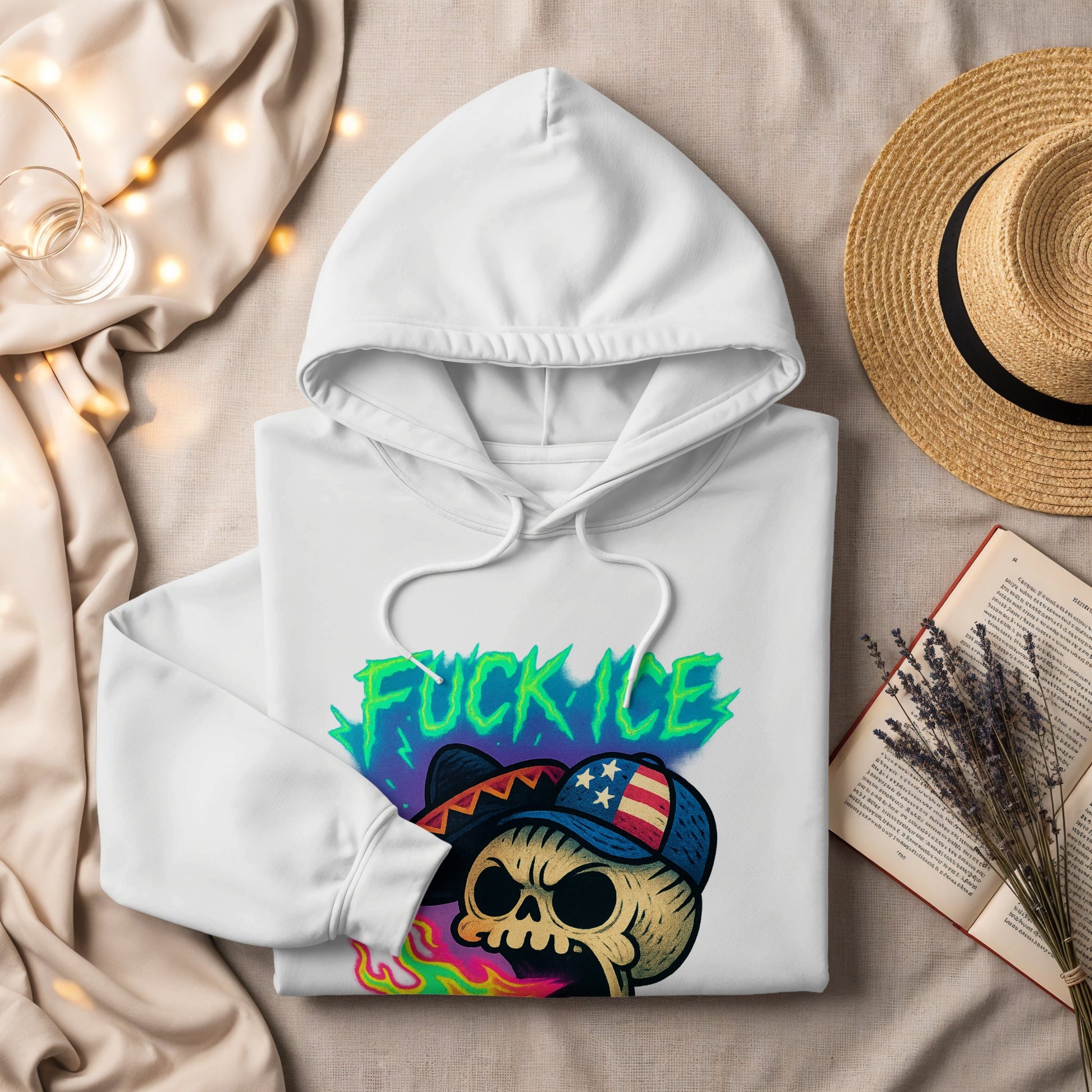 F*ck ICE Skull with American Hat Hoodie product