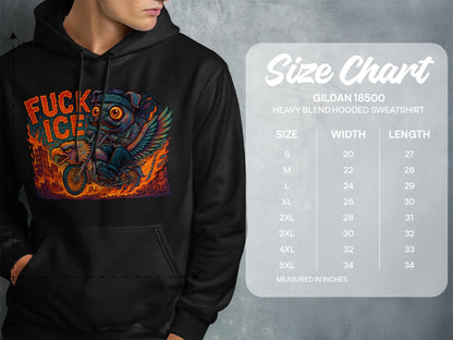 Flaming Motorcycle Graphic Gildan 18500 Hoodie product