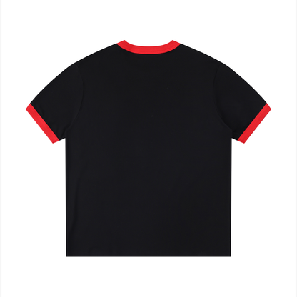 Chinga Tu Maga Contrast Edge Ribbed Crewneck T-Shirt