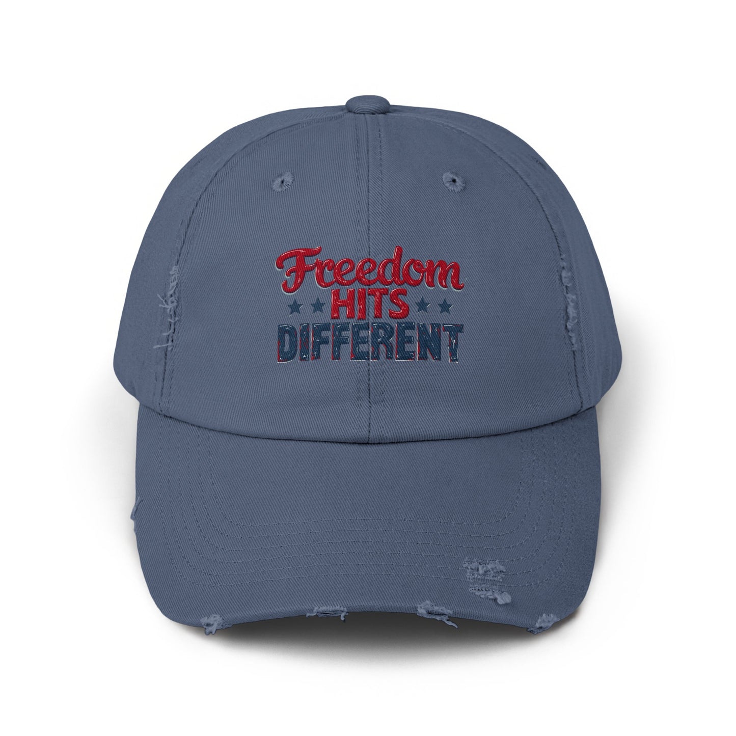 Freedom Hits Different Distressed Hat product type