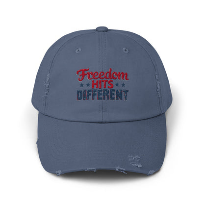 Freedom Hits Different Distressed Hat product type