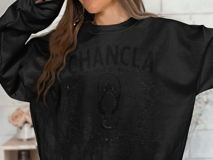 Stylish Oversized Black Sweater with Unique Print product type