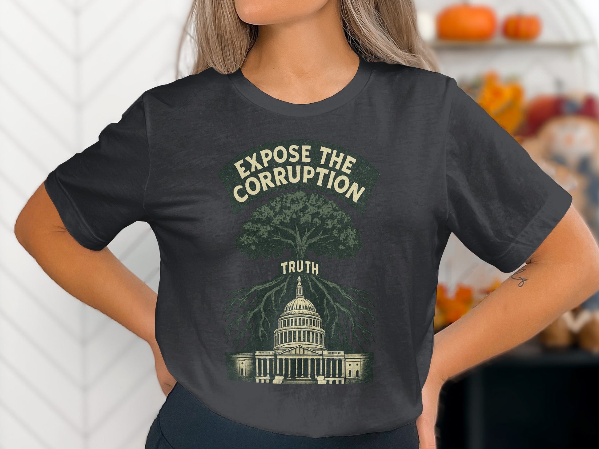 Expose The Corruption Truth Graphic Tee product