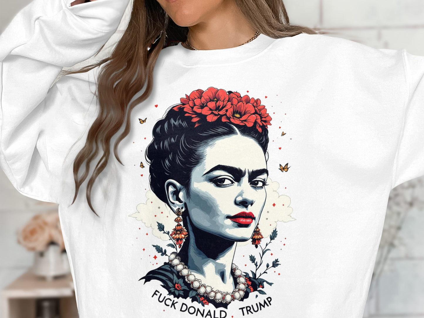 Artistic Frida Portrait Political Statement Top