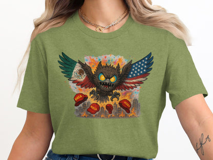 Winged Monster with Patriotic Hats Design T-Shirt product type