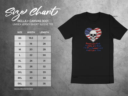 Roses are Red Skull American Flag Short Sleeve Tee