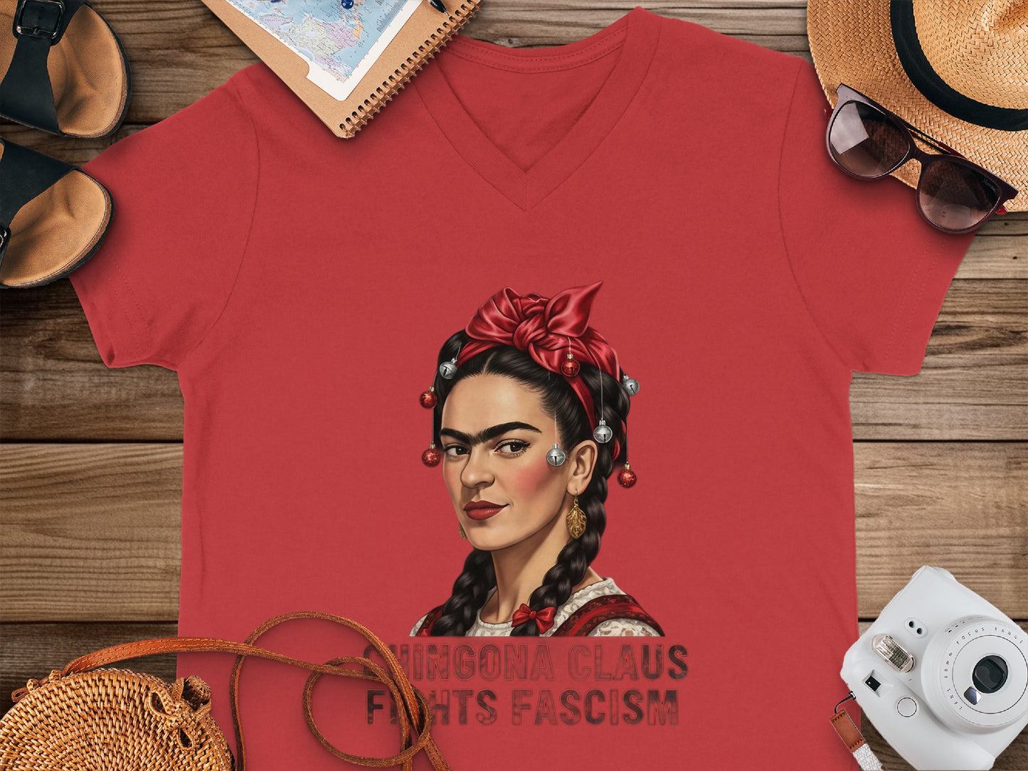 Chincona Claus Fights Fascism Graphic Shirt