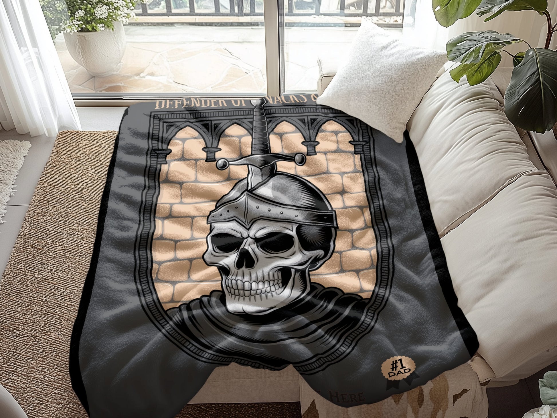Defender of Dads Skull Design Blanket product