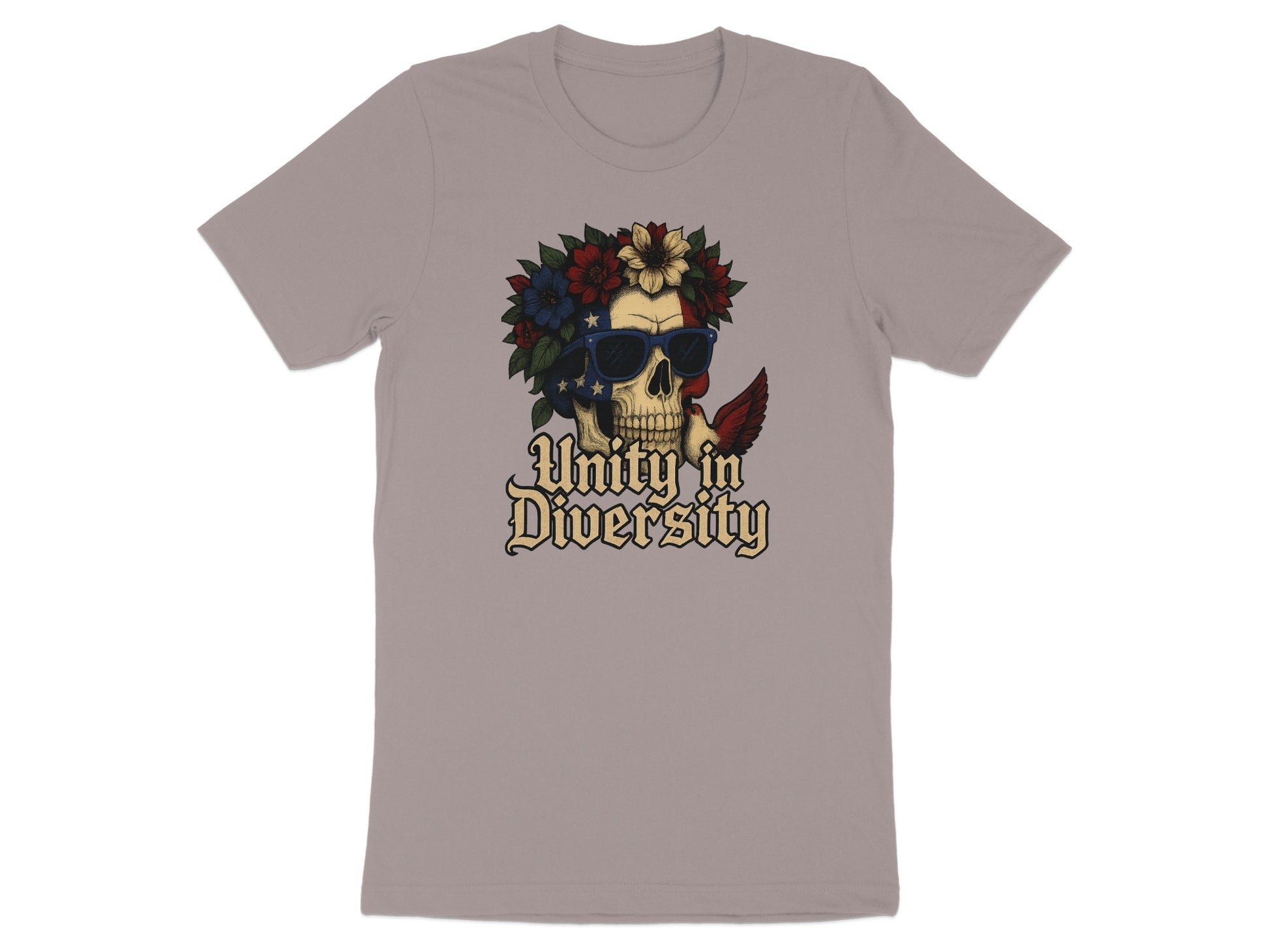 Skull with Flowers and Sunglasses Unity in Diversity Shirt