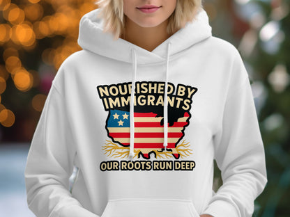 Nourished By Immigrants Our Roots Run Deep product hoodie