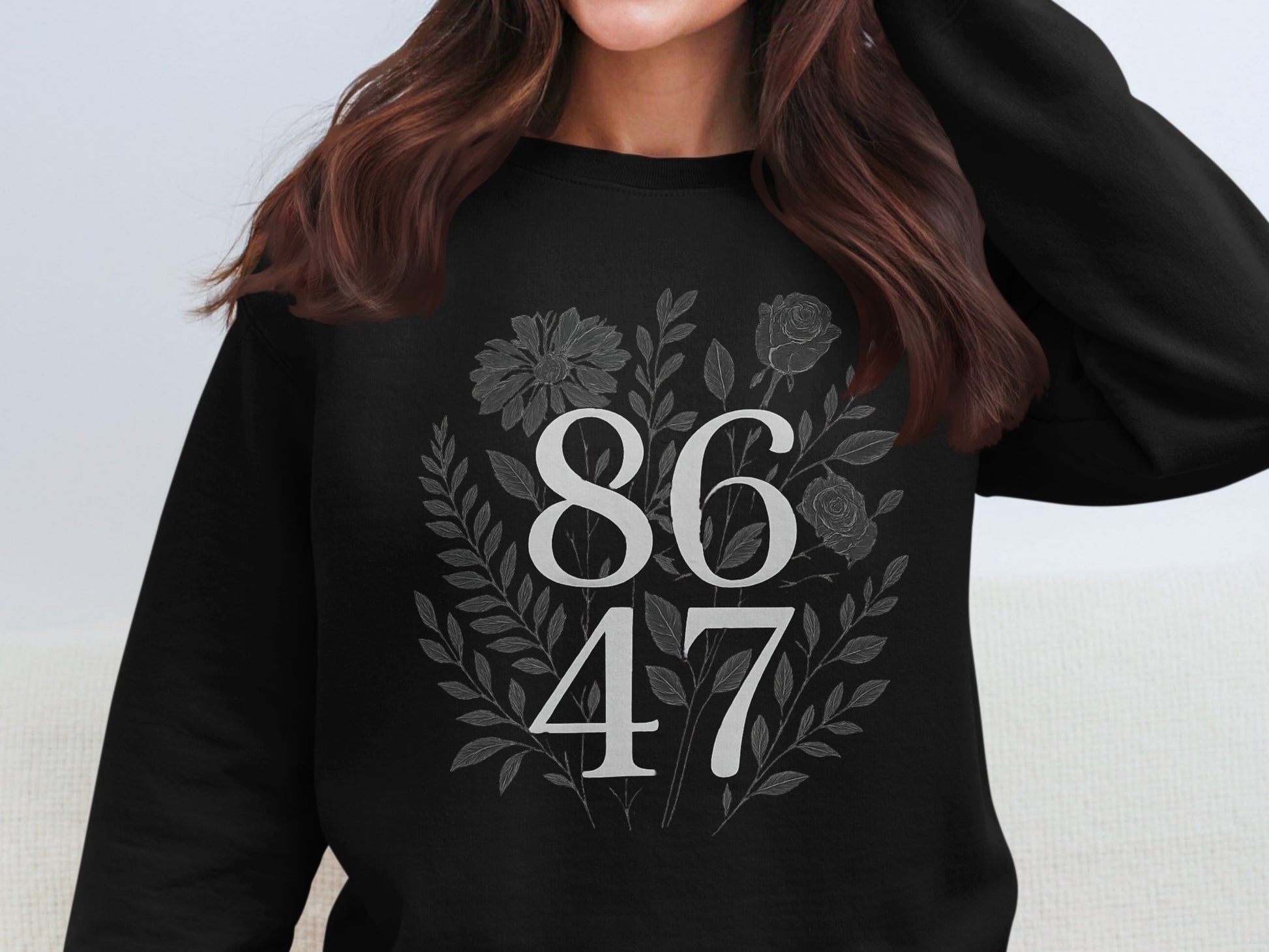 Floral 86 47 Graphic Print Black Sweatshirt product type