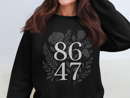 Floral 86 47 Graphic Print Black Sweatshirt product type