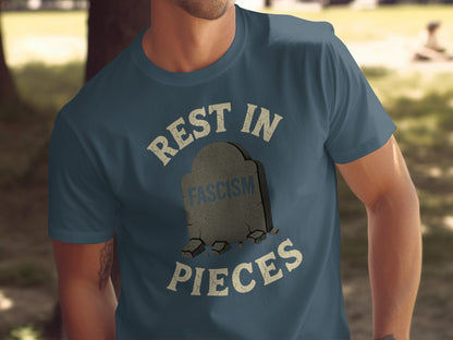 Rest in Pieces Fascism Tombstone Graphic Shirt Product