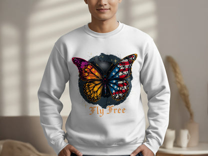 Fly Free Colorful Butterfly Graphic Sweatshirt product type