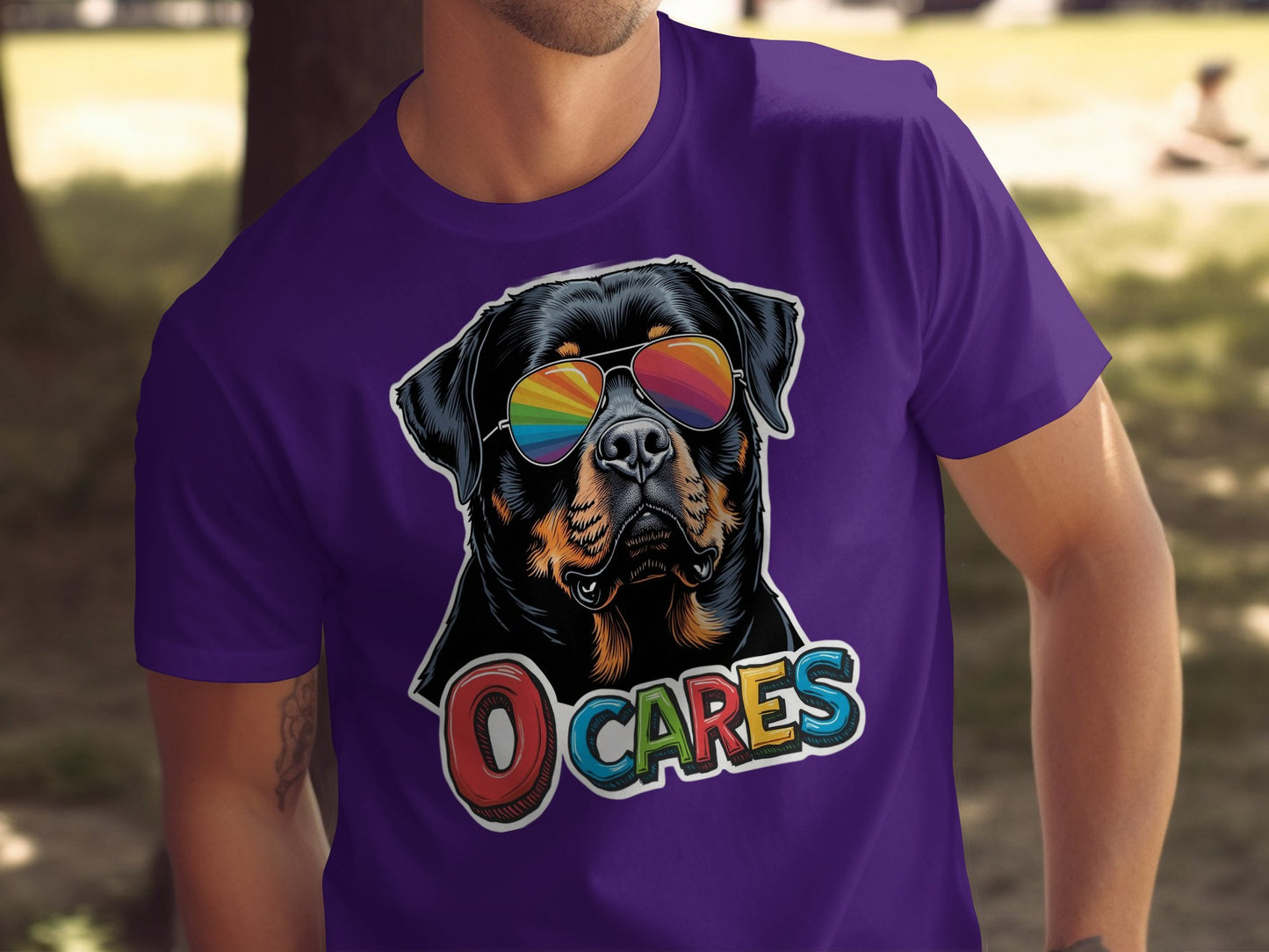 Rottweiler With Rainbow Sunglasses Graphic Tee product