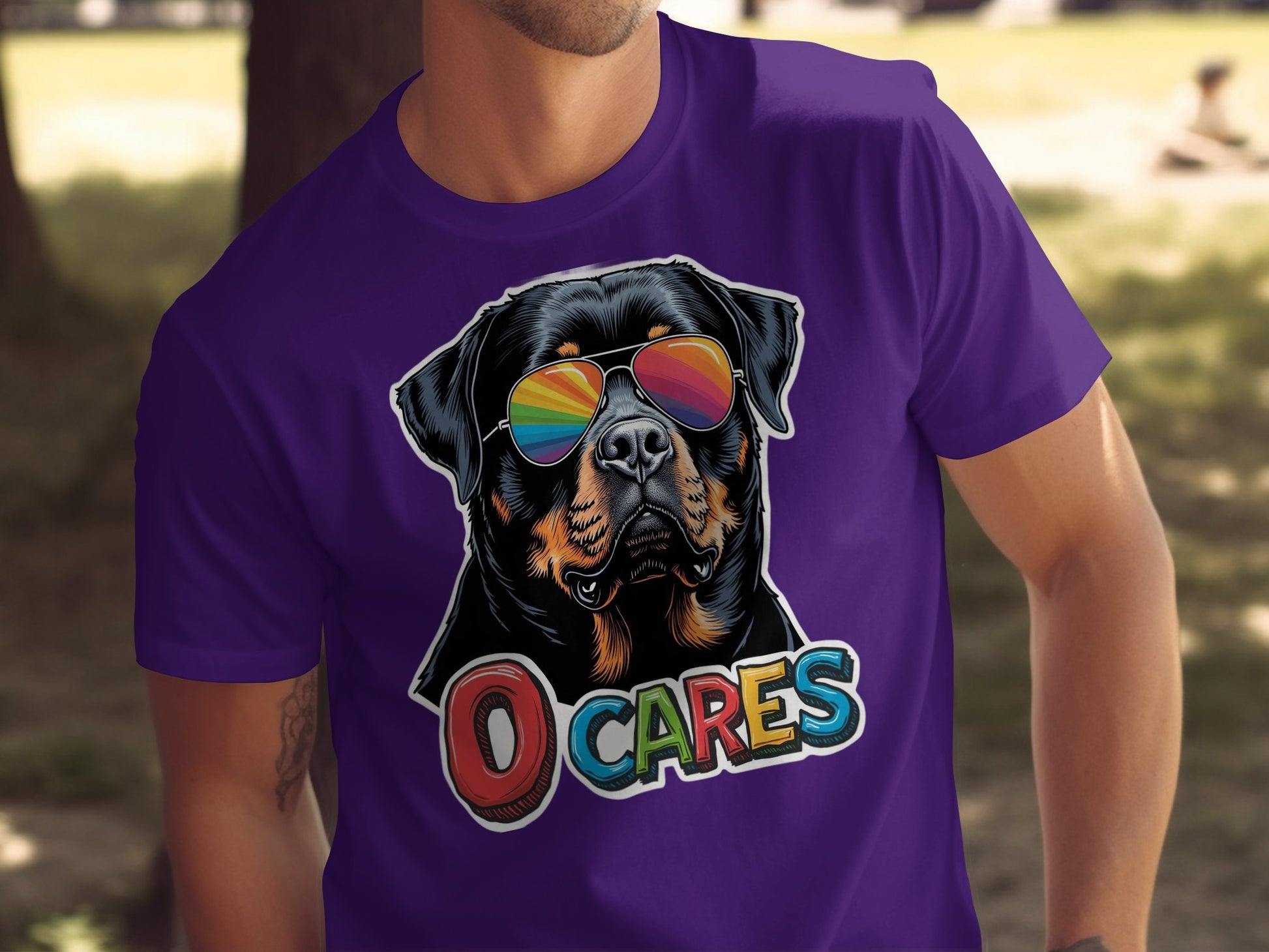 Rottweiler With Rainbow Sunglasses Graphic Tee product
