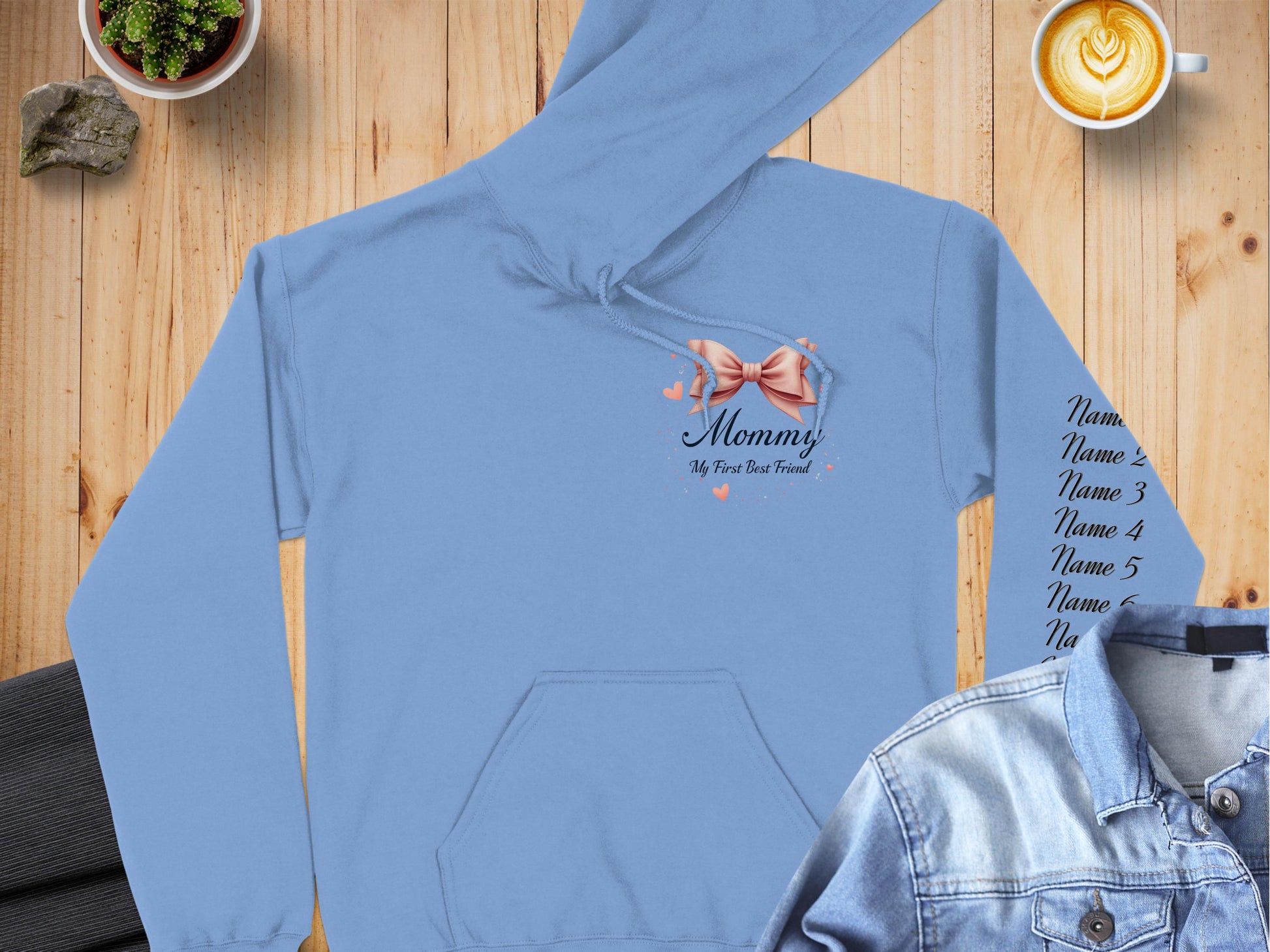 Mommy My First Best Friend Blue Hooded Sweatshirt Product