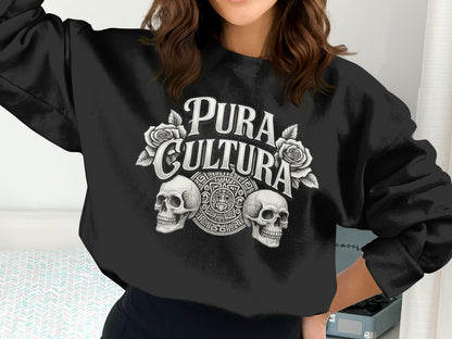 Pura Cultura Graphic Skull and Roses Design Sweatshirt Product