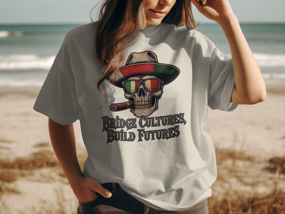 Bridge Cultures Build Futures Skull T-shirt product