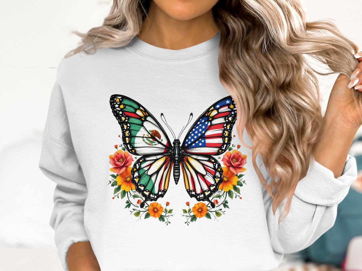 Beautiful USA Flag Butterfly Sweatshirt product type