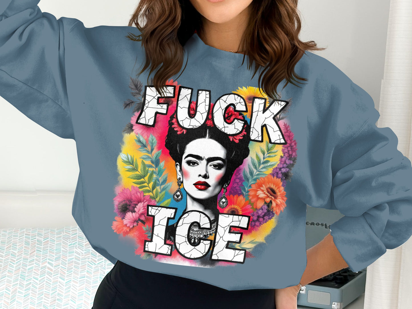 Bold statement sweatshirt with colorful floral print