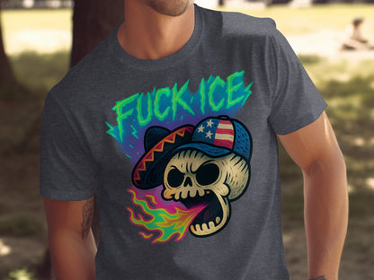 Bold Graphic T-Shirt with Skull and Fiery Elements product