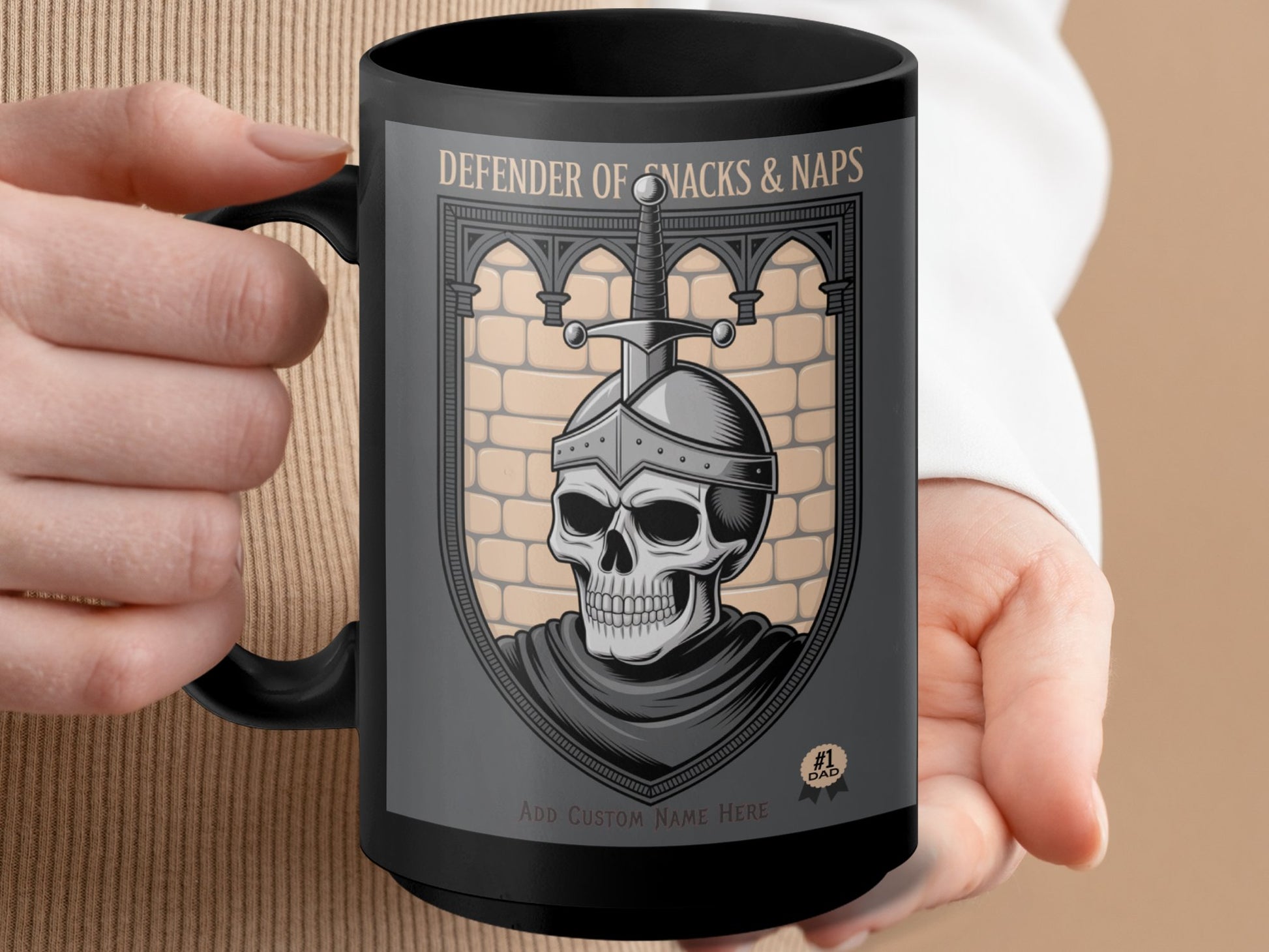 Defender of Snacks & Naps Skull Mug product type