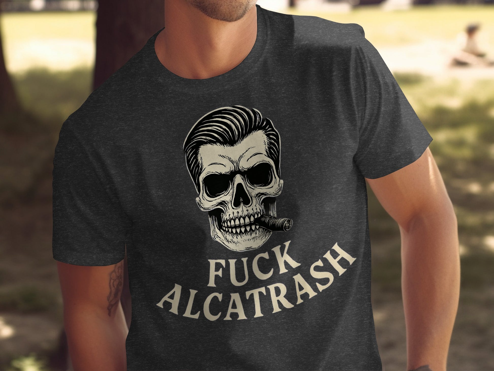 Skull Smoking Cigar Fuck Alcatrash T-Shirt product